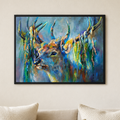 Silver Stag: stag framed canvas print.