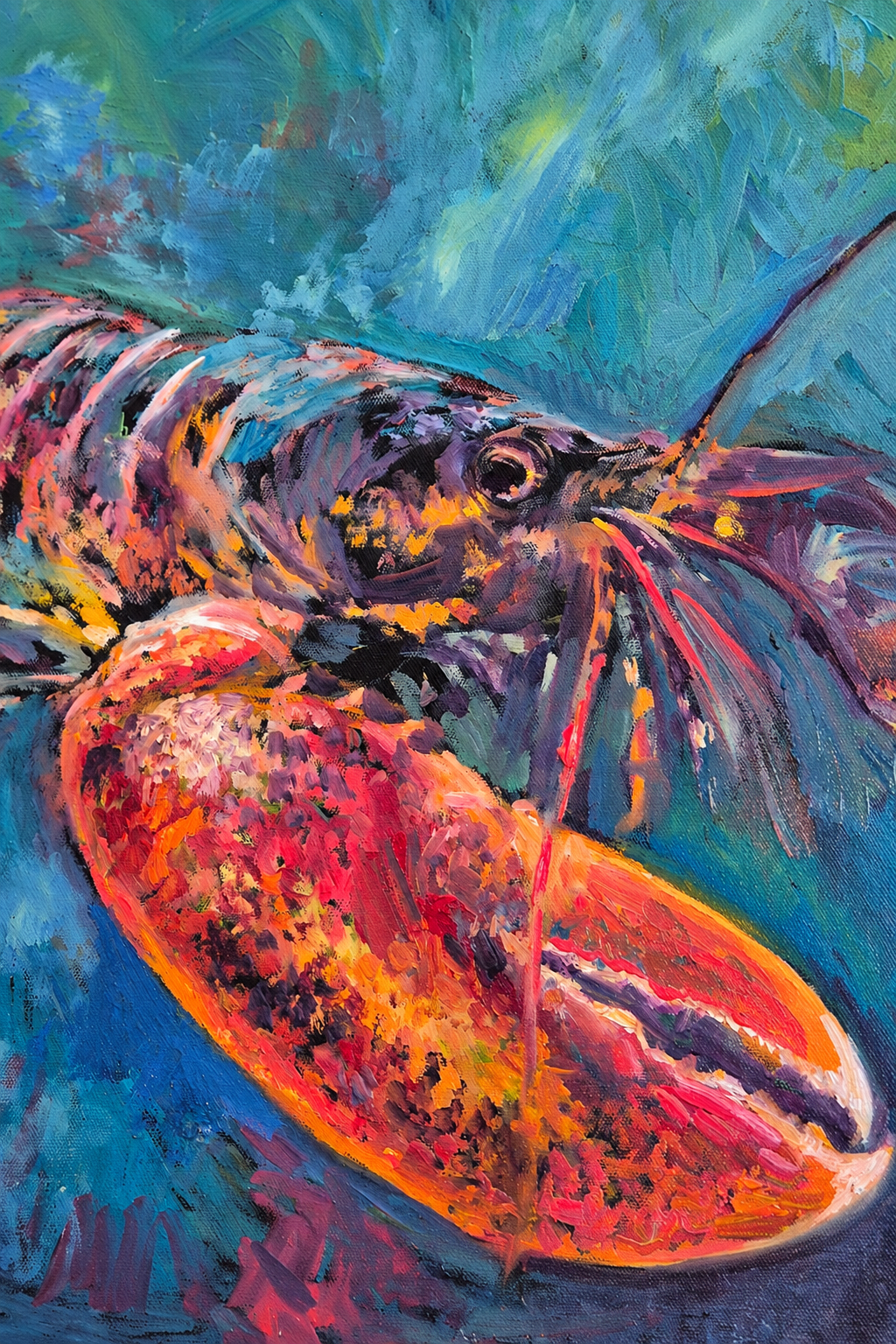 The Grand Homard by Susan Gardner, an original painting of lobster.