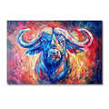 Unshakeable Buffalo Canvas - vibrant wildlife art by susan gardner uk oil painter