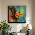 Nut Thief - Framed Squirrel Wall Art Canvas Print