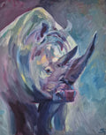 ZOOMIE KING | Original Rhino Oil Painting | 30 × 40″ | 80 × 100 cm