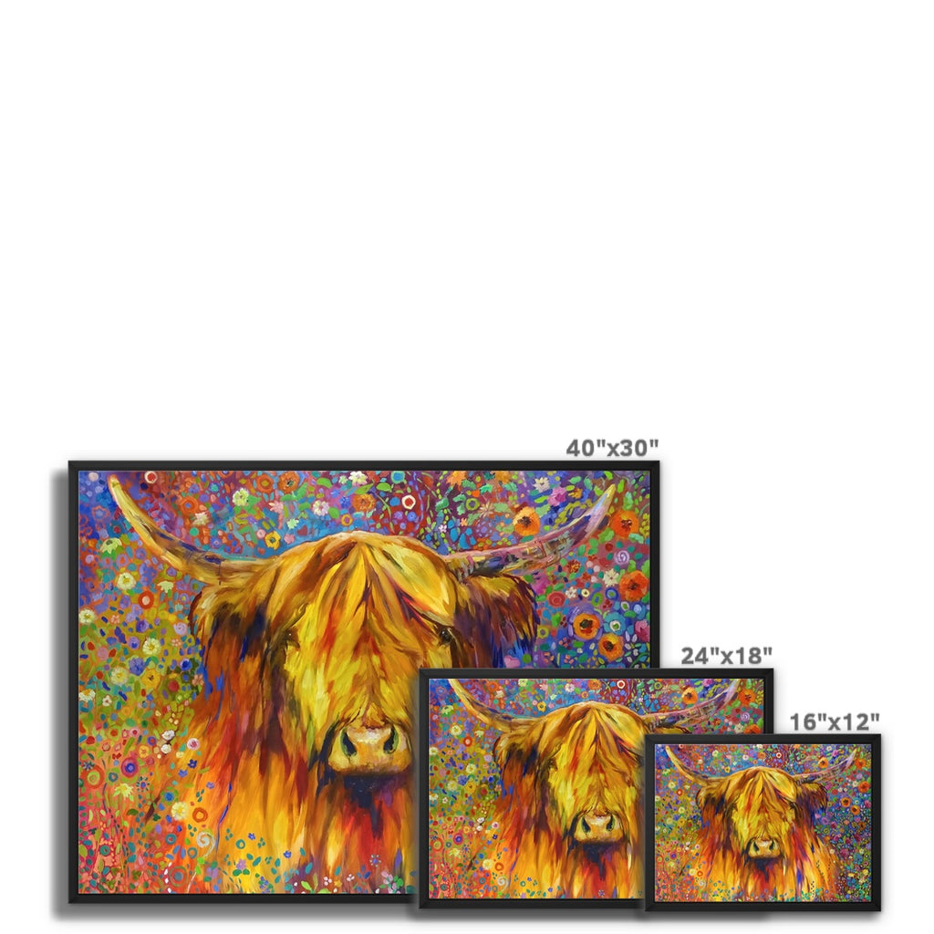 Inveraray Framed Canvas - - susan gardner - uk artist - colourful animal art