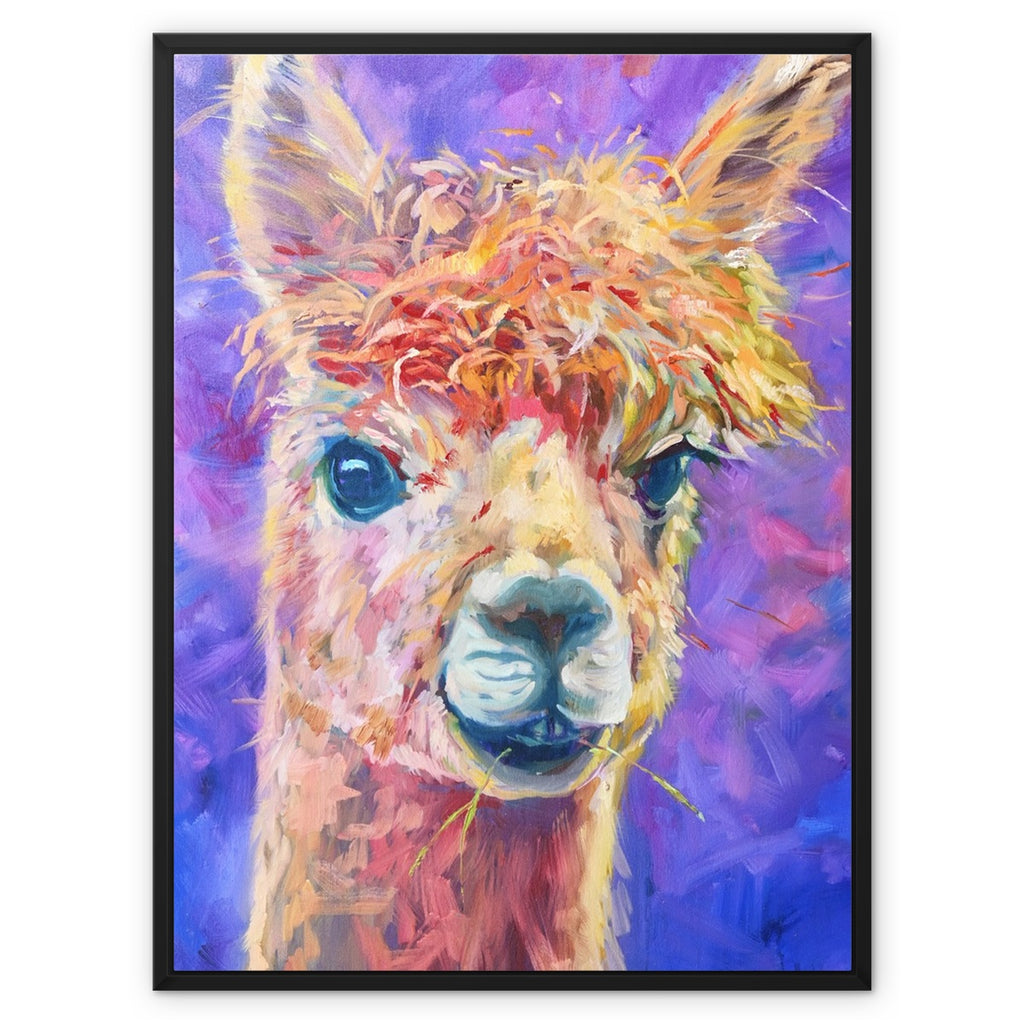 Chiquitita Framed Canvas - - susan gardner - uk artist - colourful animal art