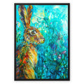 Ready to Run Framed Canvas - Animal Art by Susan Gardner - Contemporary Expressionist - Colourful Fine Art