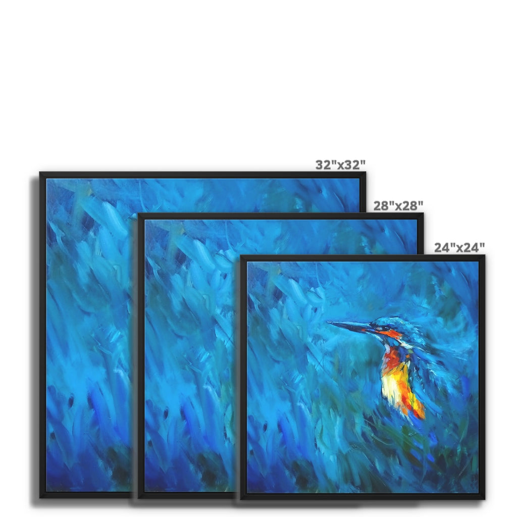 River Sparkle Framed Canvas - Animal Art by Susan Gardner - Contemporary Expressionist - Colourful Fine Art