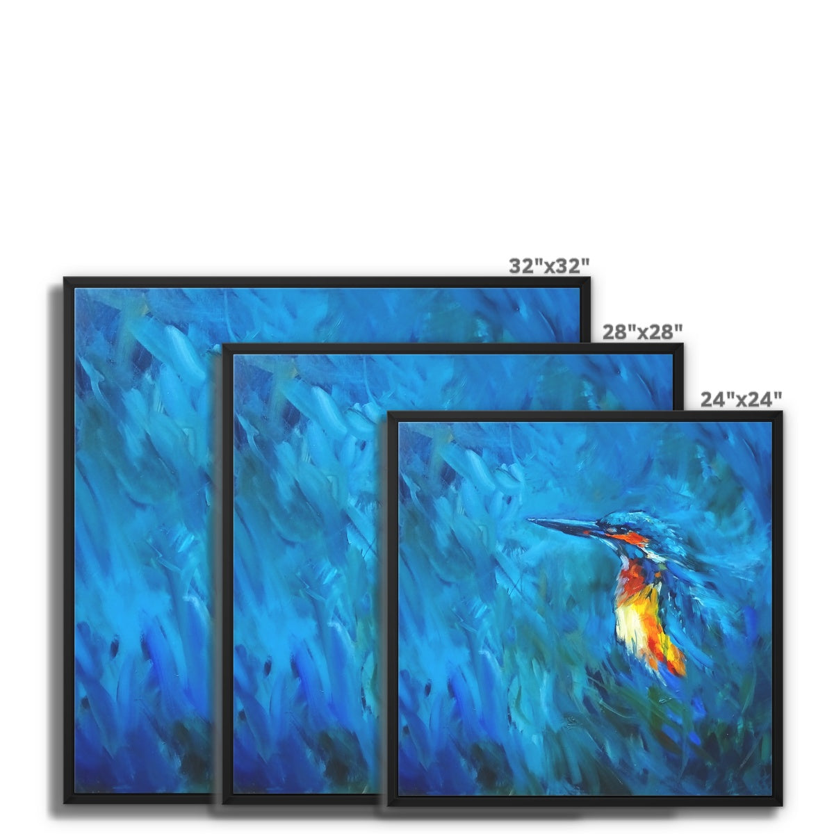 River Sparkle Framed Canvas - Animal Art by Susan Gardner - Contemporary Expressionist - Colourful Fine Art