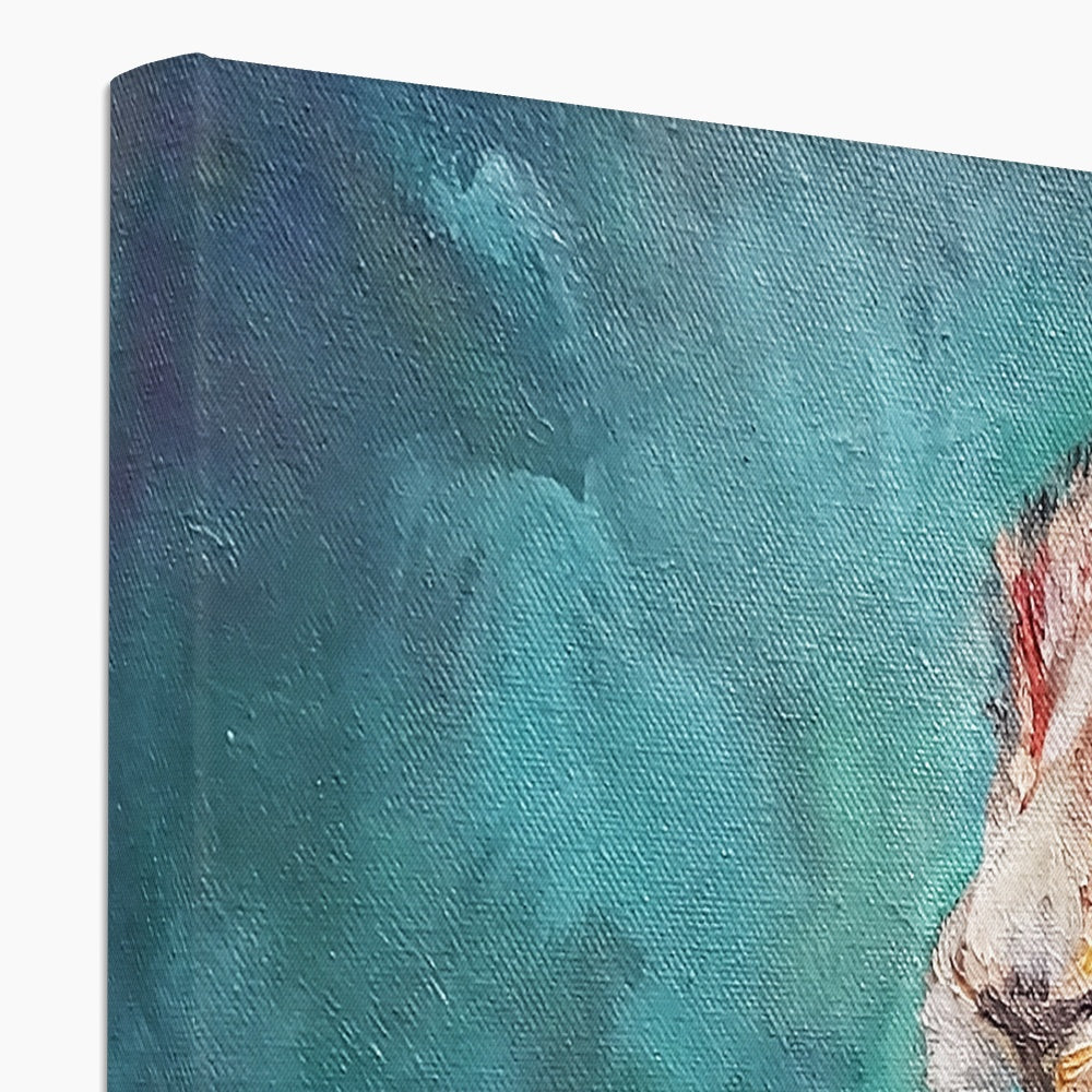 Taking a Break - Hare Canvas - - susan gardner - uk artist - colourful animal art