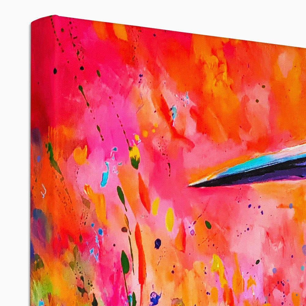Kingfisher Sunset Canvas - Animal Art by Susan Gardner - Contemporary Expressionist - Colourful Fine Art