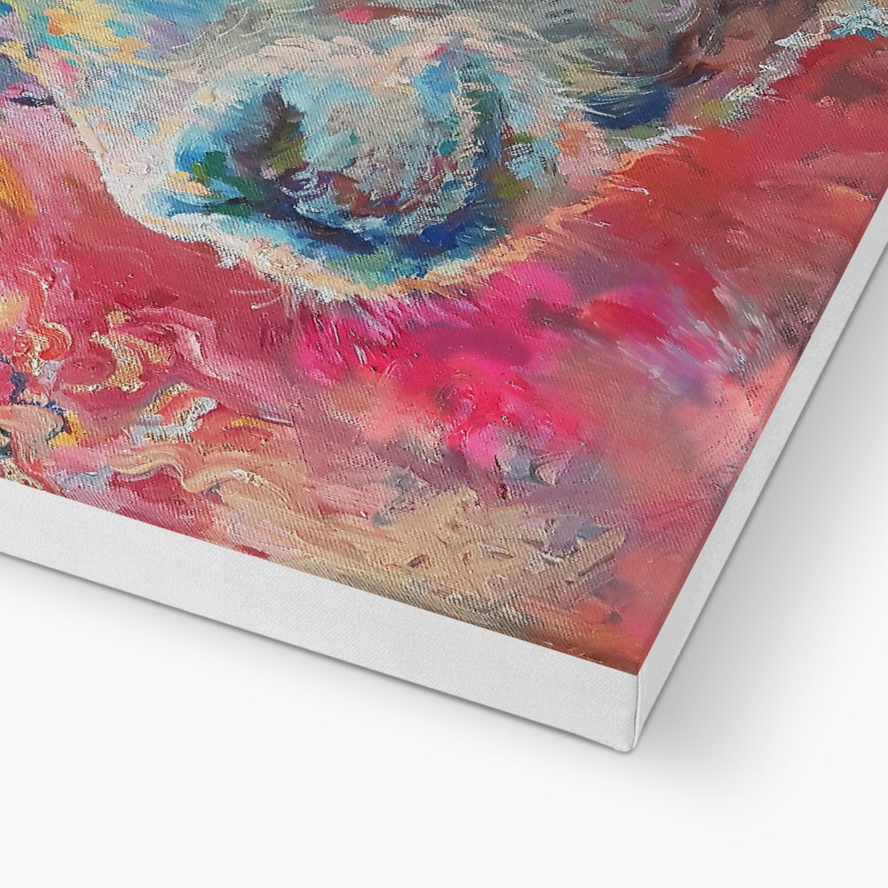 Party Animal Canvas - - susan gardner - uk artist - colourful animal art