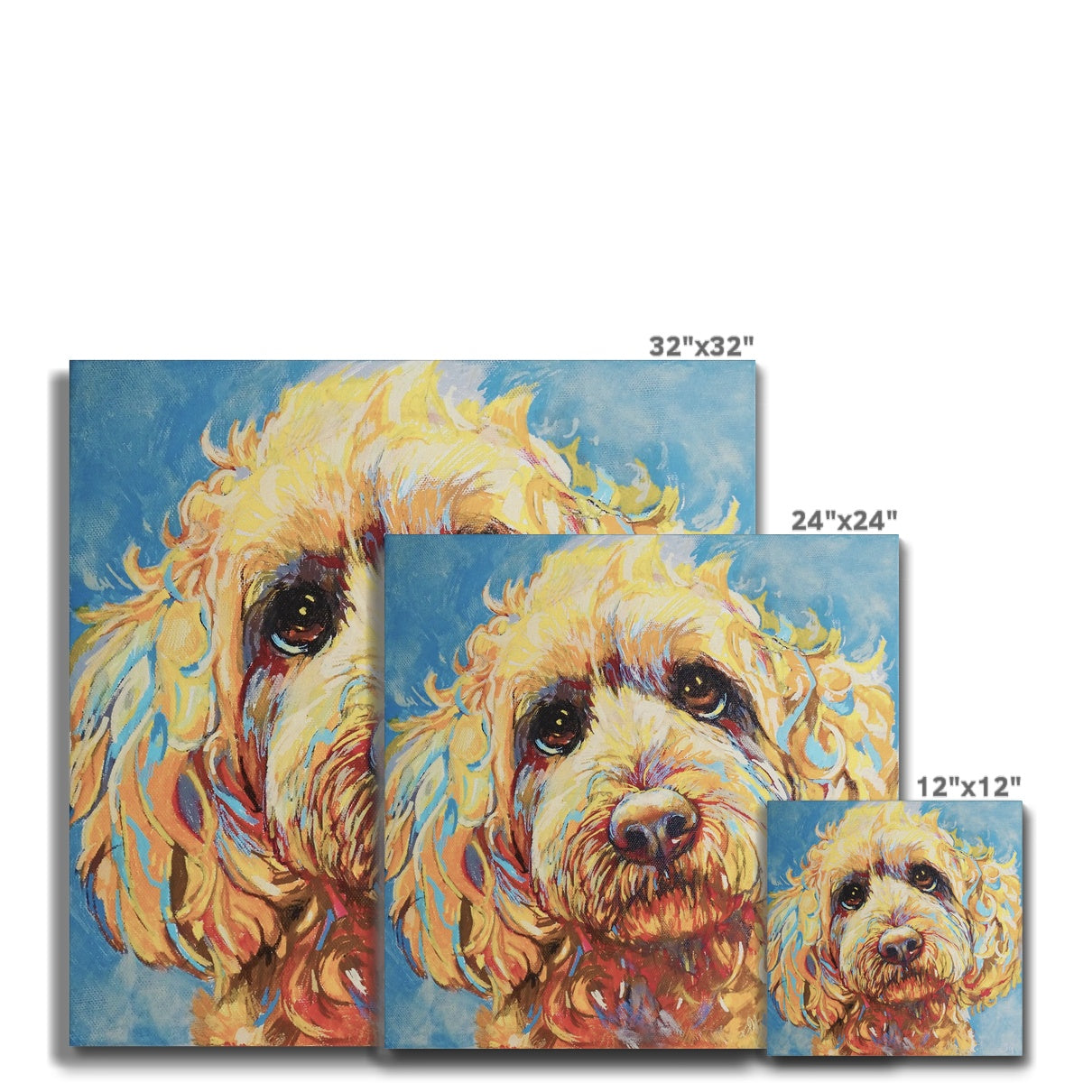 Cockerpoo Canvas - - susan gardner - uk artist - colourful animal art