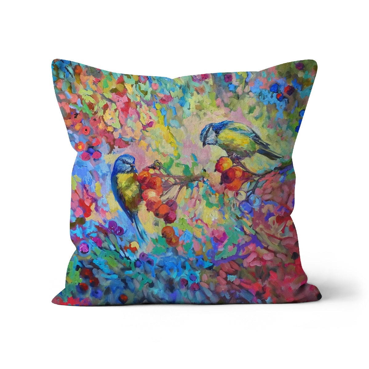 Berry Banquet Cushion - - susan gardner - uk artist - colourful animal art