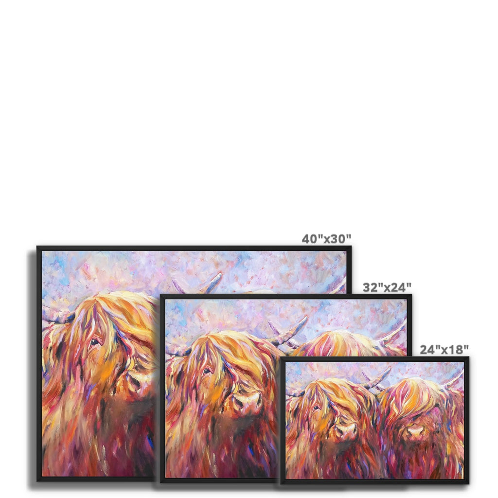 Fiddich and Spey Framed Canvas - - susan gardner - uk artist - colourful animal art