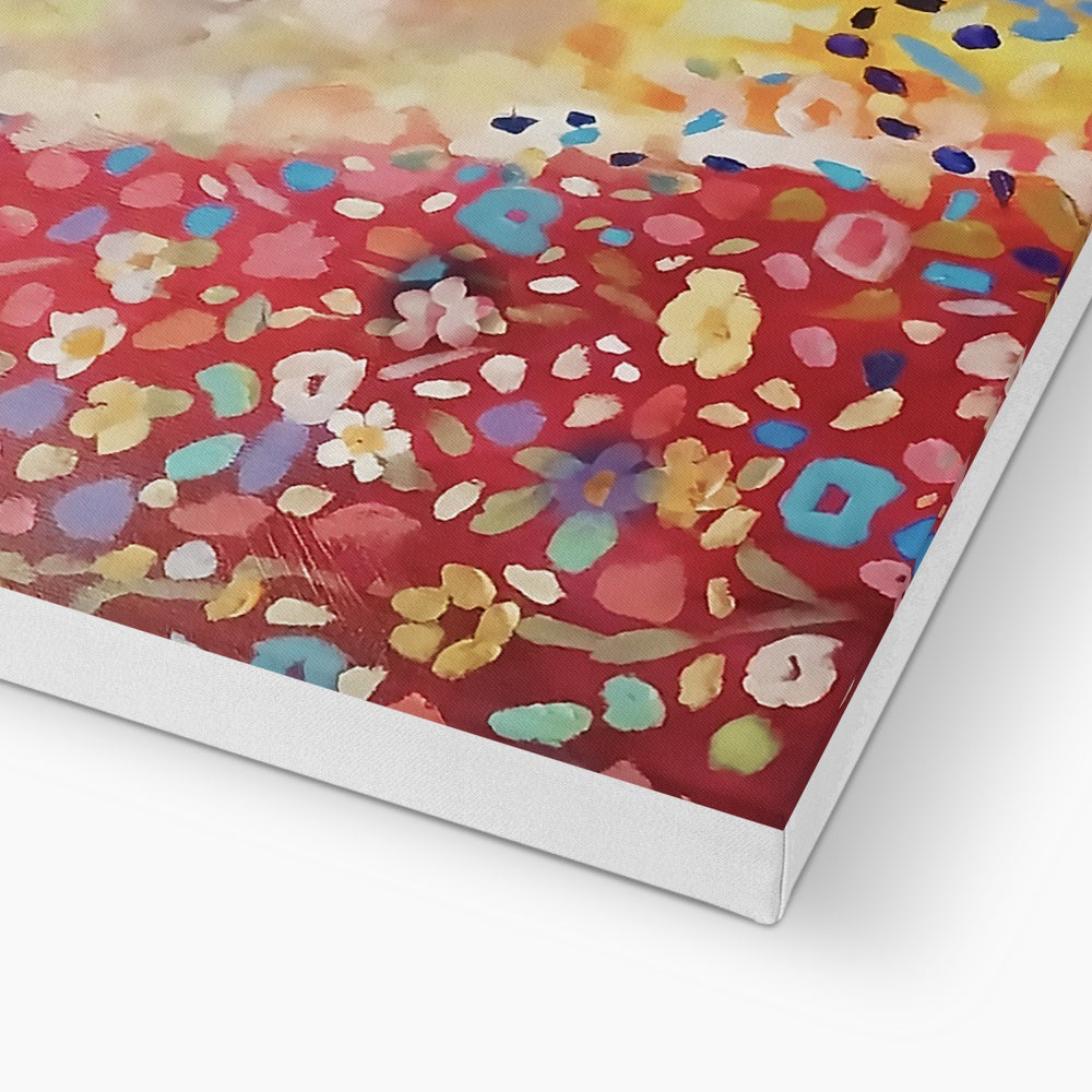 Love Alpaca Canvas - - susan gardner - uk artist - colourful animal art
