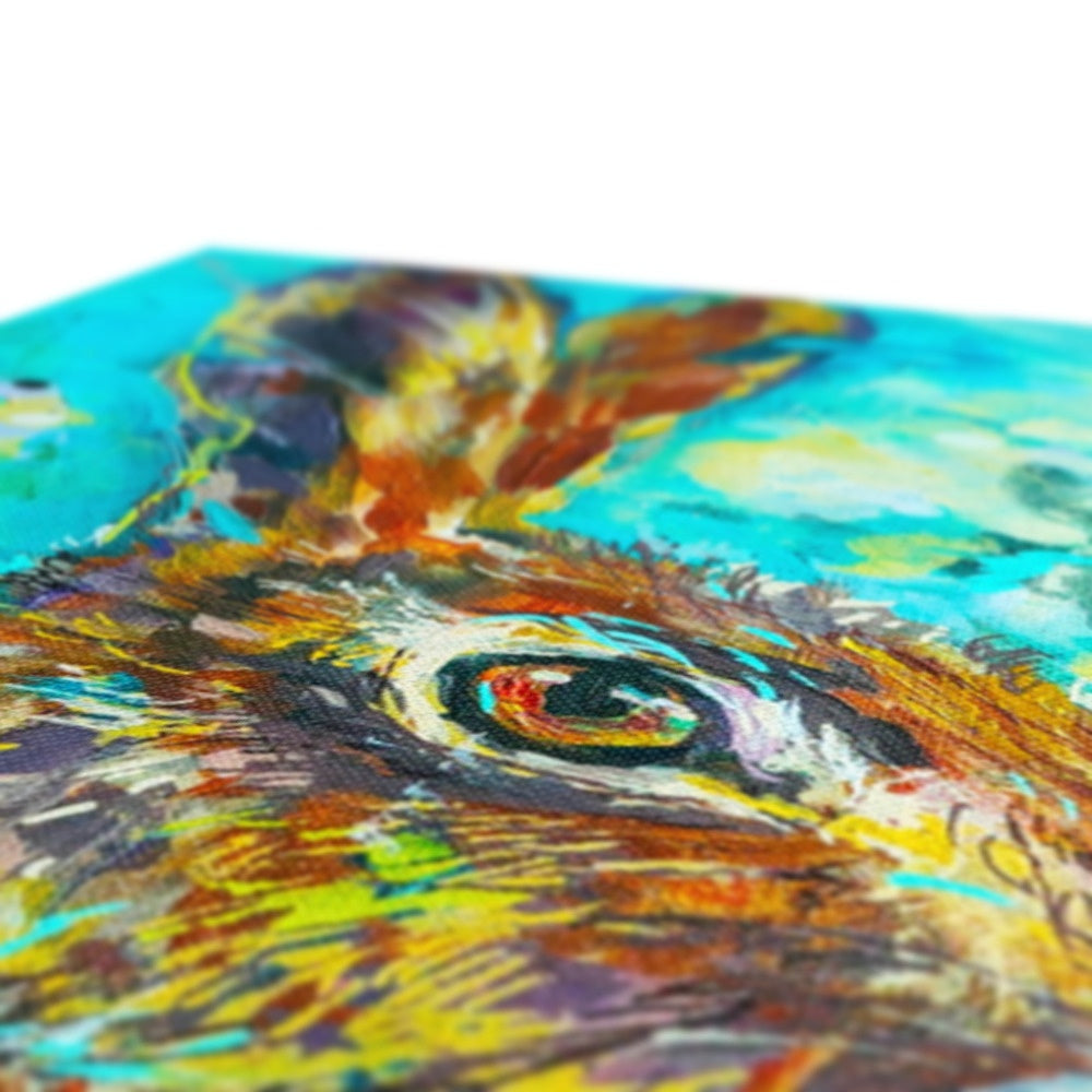 Ready to Run  - Hare Canvas - Animal Art by Susan Gardner - Contemporary Expressionist - Colourful Fine Art