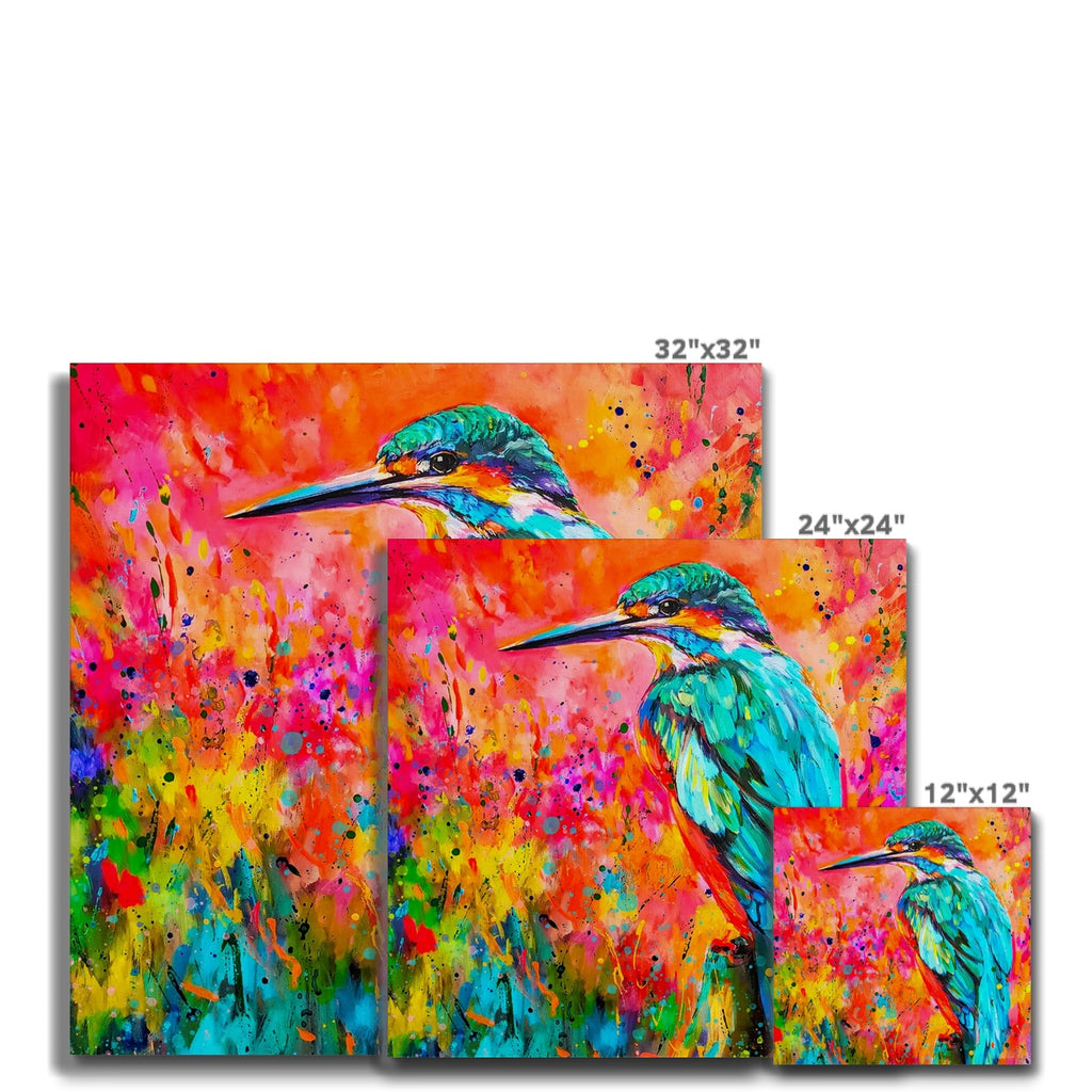 Kingfisher Sunset Canvas - Animal Art by Susan Gardner - Contemporary Expressionist - Colourful Fine Art