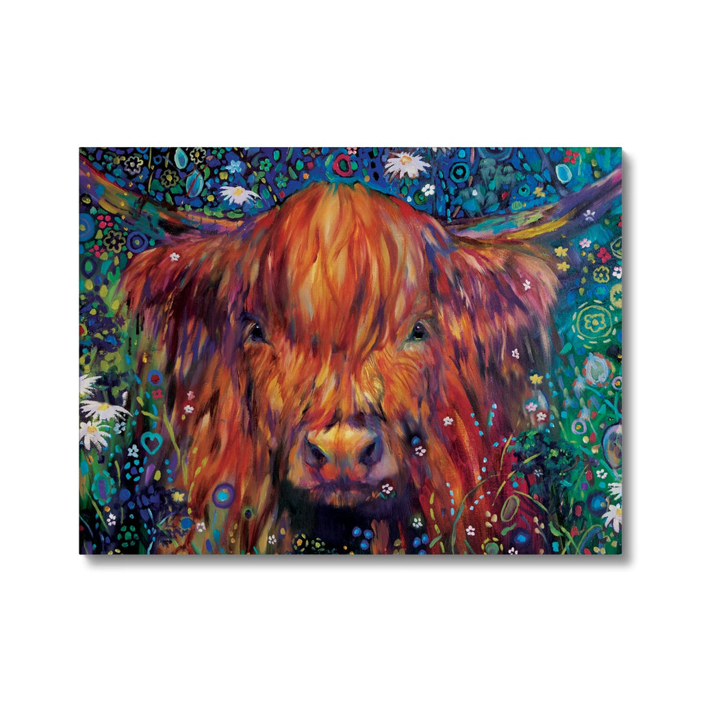 Braemar Daisies Canvas - - susan gardner - uk artist - colourful animal art