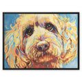 Teddy Bear Framed Canvas - - susan gardner - uk artist - colourful animal art