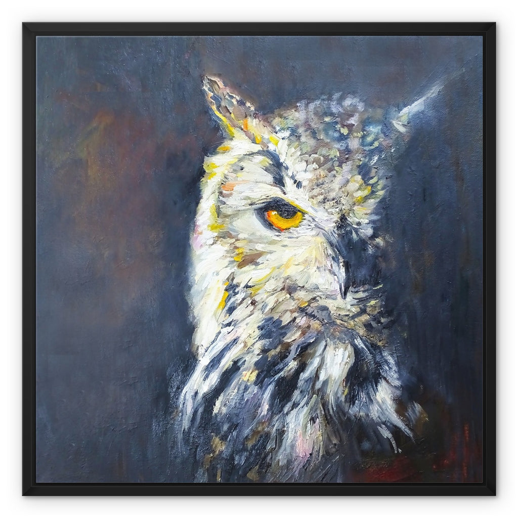Glimfeather Framed Canvas - Animal Art by Susan Gardner - Contemporary Expressionist - Colourful Fine Art