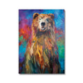 Sebastian - Bear Canvas - - susan gardner - uk artist - colourful animal art