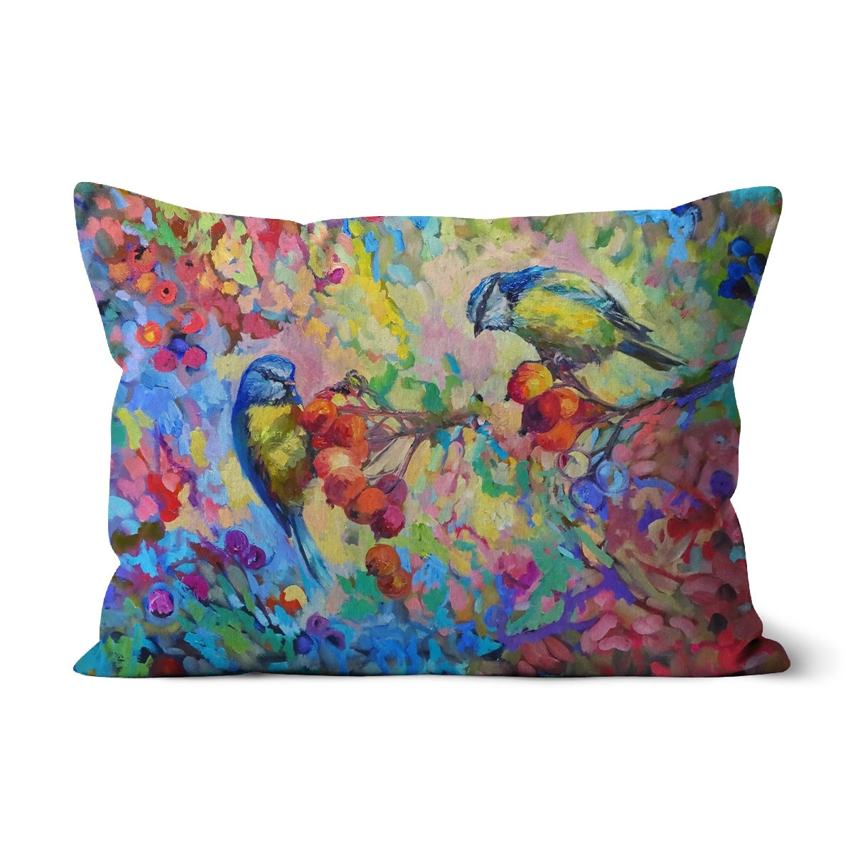 Berry Banquet Cushion - - susan gardner - uk artist - colourful animal art