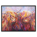 Fiddich and Spey Framed Canvas - - susan gardner - uk artist - colourful animal art