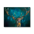 Ink Blue Stag - Deer Canvas - - susan gardner - uk artist - colourful animal art