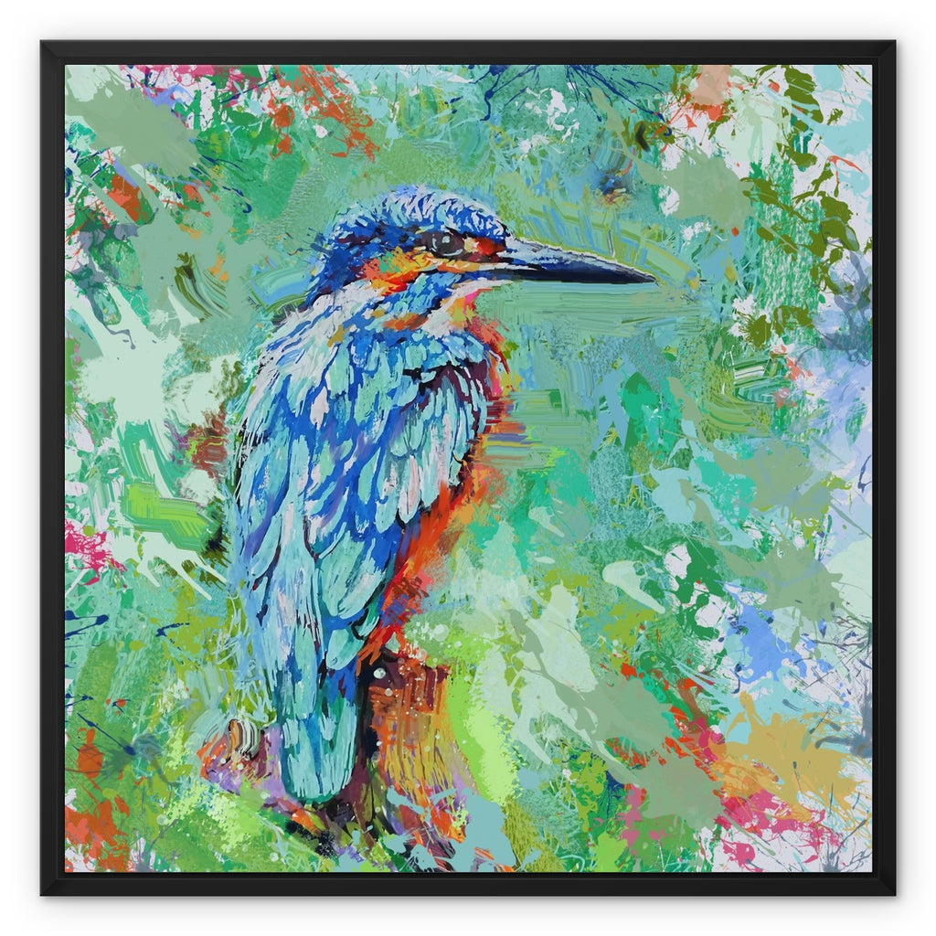 Aqua Splash Framed Canvas - Animal Art by Susan Gardner - Contemporary Expressionist - Colourful Fine Art