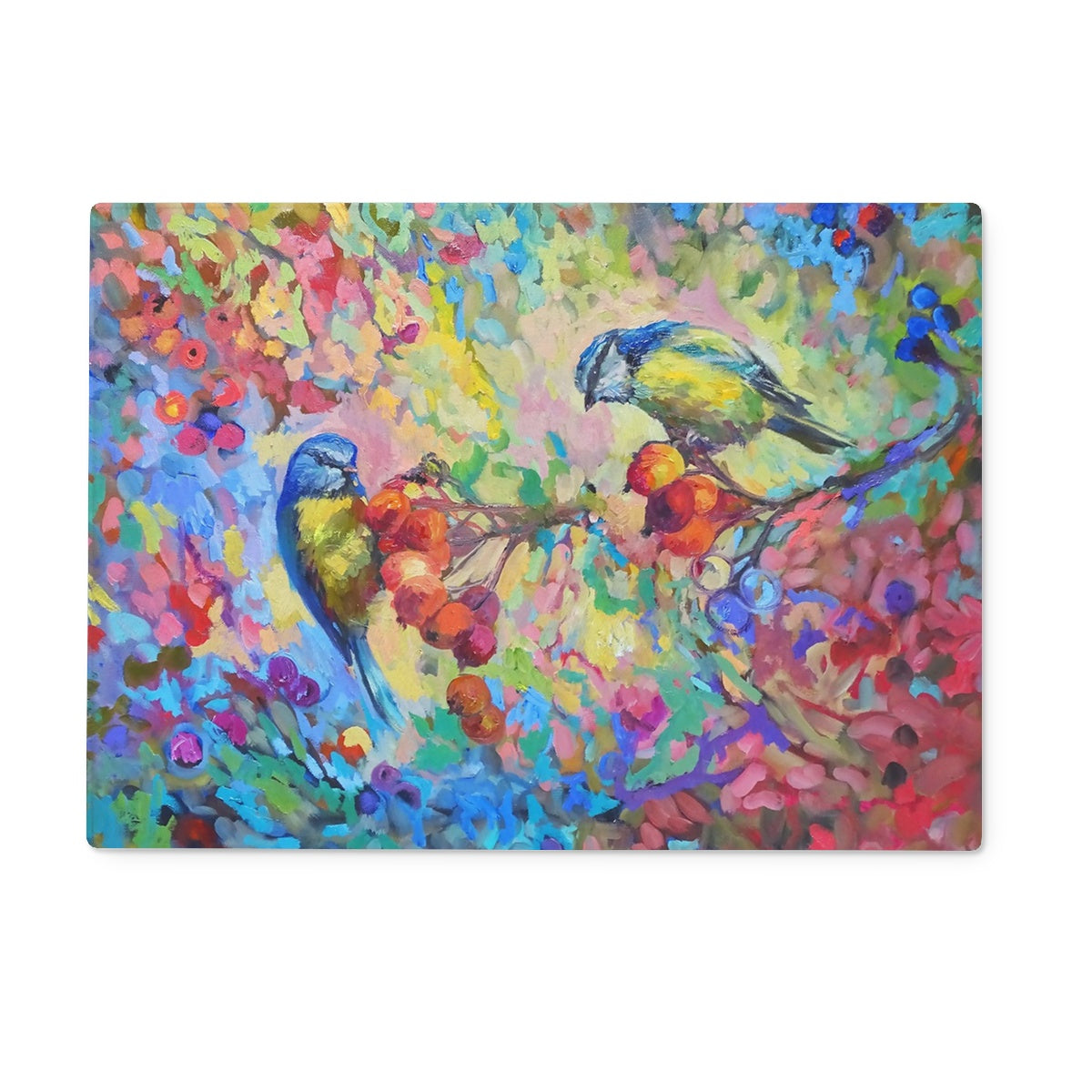 Berry Banquet Glass Chopping Board - Animal Art by Susan Gardner - Contemporary Expressionist - Colourful Fine Art