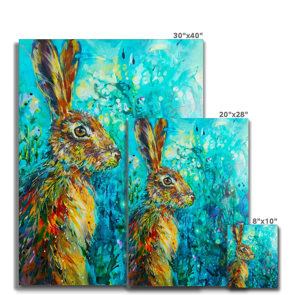 Ready to Run  - Hare Canvas - Animal Art by Susan Gardner - Contemporary Expressionist - Colourful Fine Art
