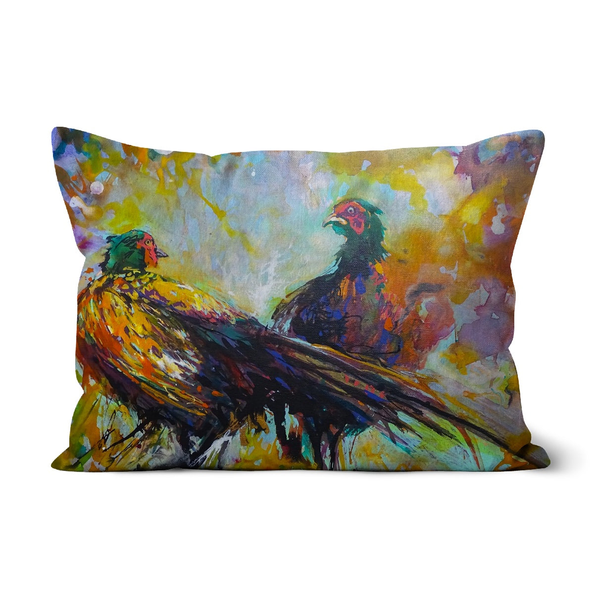 Fiesty Pheasants Cushion