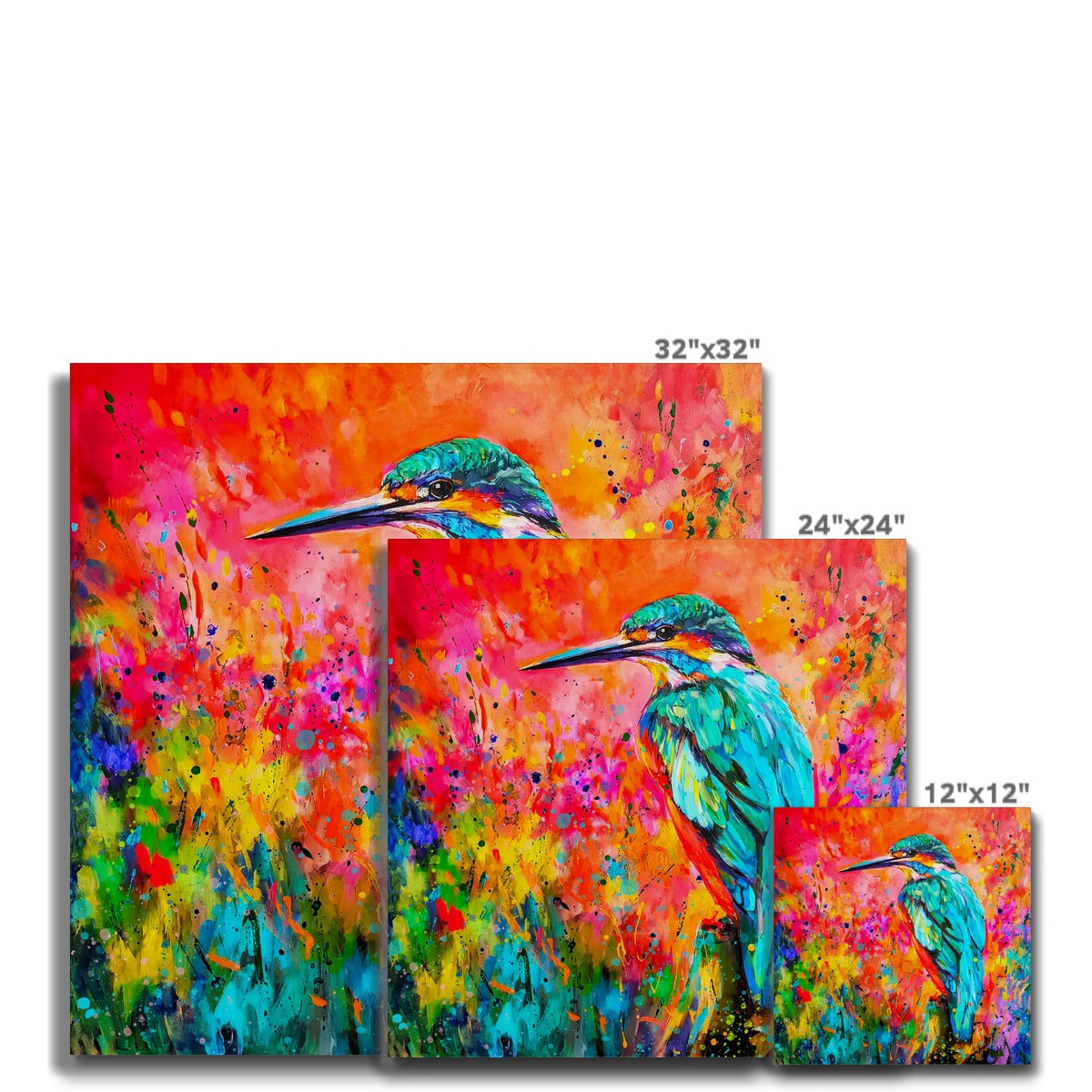 Kingfisher Sunset Canvas - Animal Art by Susan Gardner - Contemporary Expressionist - Colourful Fine Art