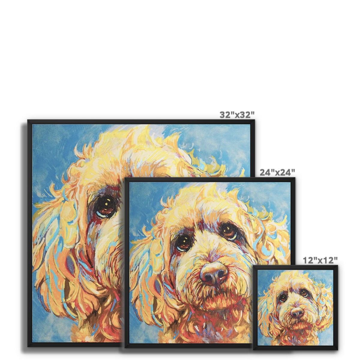 Teddy Bear Framed Canvas - - susan gardner - uk artist - colourful animal art