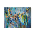 Silver Stag Canvas - - susan gardner - uk artist - colourful animal art