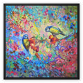 Berry Banquet Framed Canvas - - susan gardner - uk artist - colourful animal art