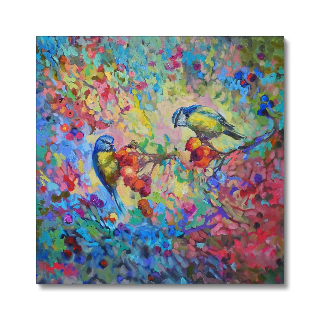 Berry Banquet Canvas - - susan gardner - uk artist - colourful animal art