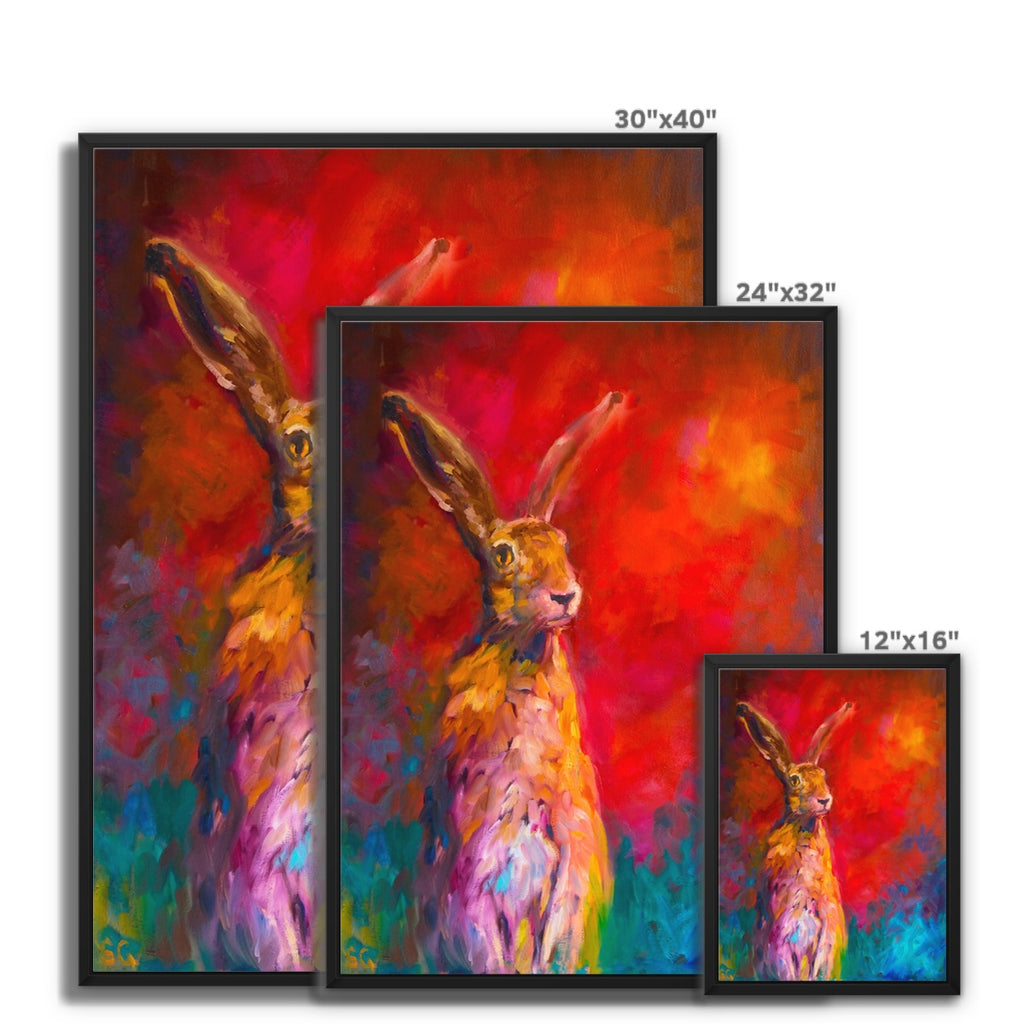 Gentleman Caller Framed Canvas - - susan gardner - uk artist - colourful animal art