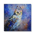 Eagle Owl canvas art with purple and lilac