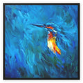 Kingfisher portrait in blues