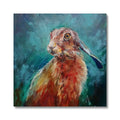 Taking a Break - Hare Canvas - - susan gardner - uk artist - colourful animal art