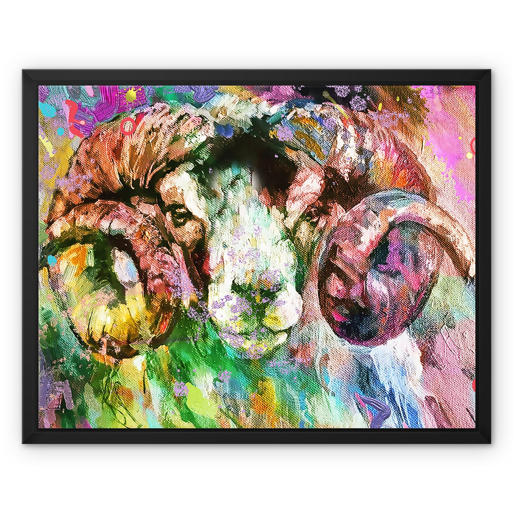 Amos Framed Canvas - Animal Art by Susan Gardner - Contemporary Expressionist - Colourful Fine Art