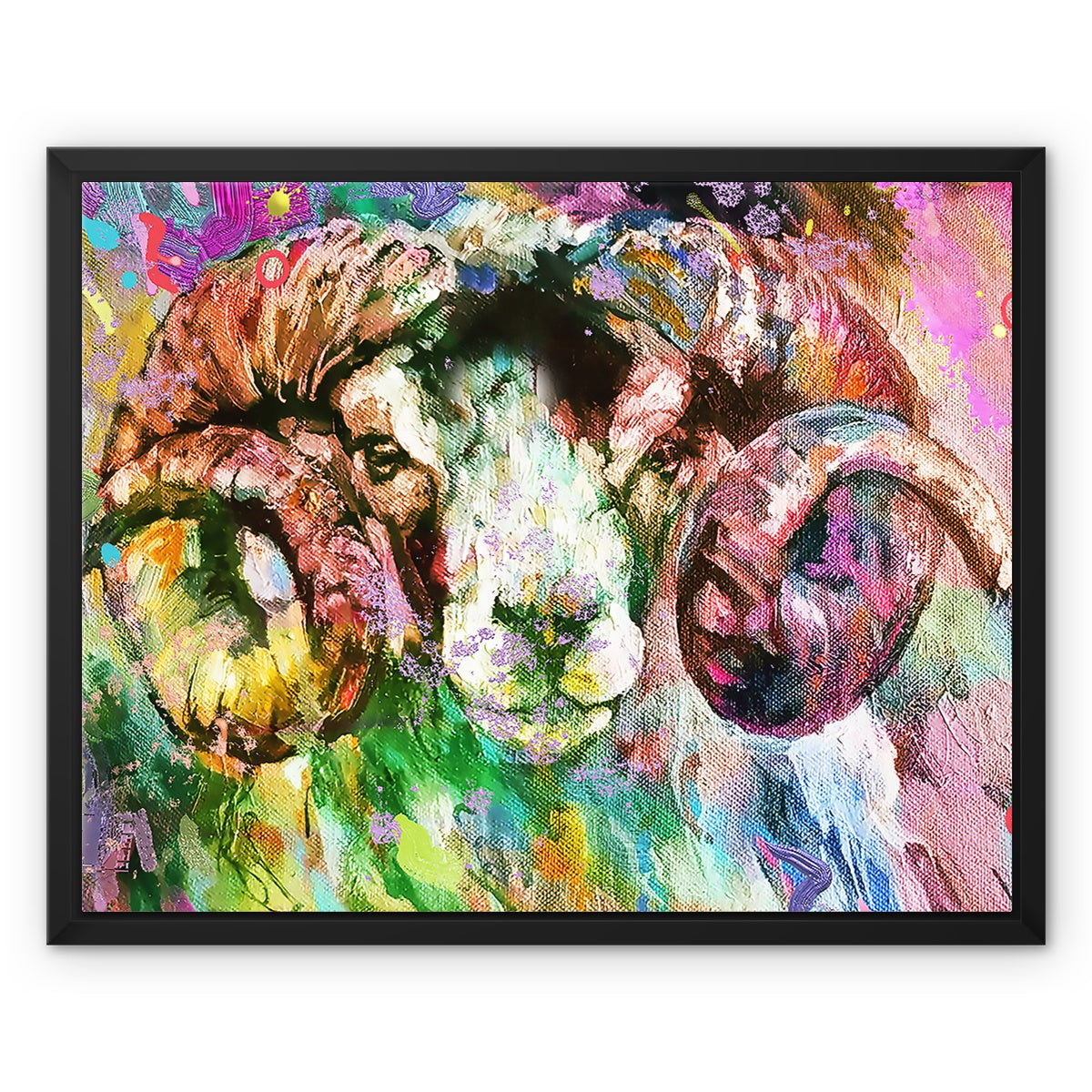 Amos Framed Canvas - Animal Art by Susan Gardner - Contemporary Expressionist - Colourful Fine Art
