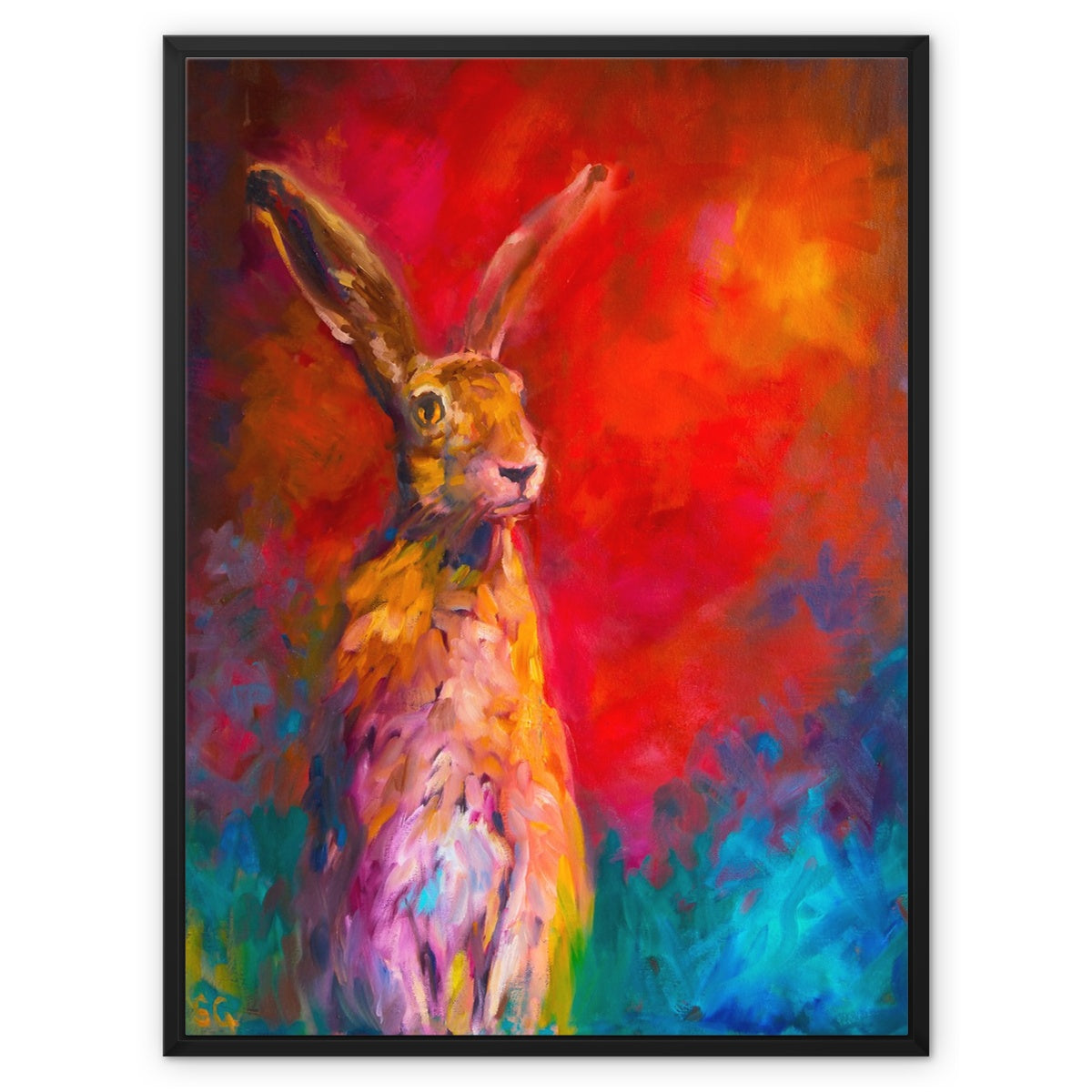 Gentleman Caller Framed Canvas - - susan gardner - uk artist - colourful animal art
