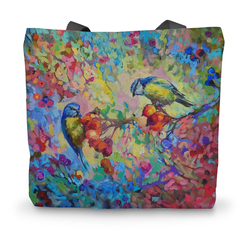 Berry Banquet Canvas Tote Bag - - susan gardner - uk artist - colourful animal art
