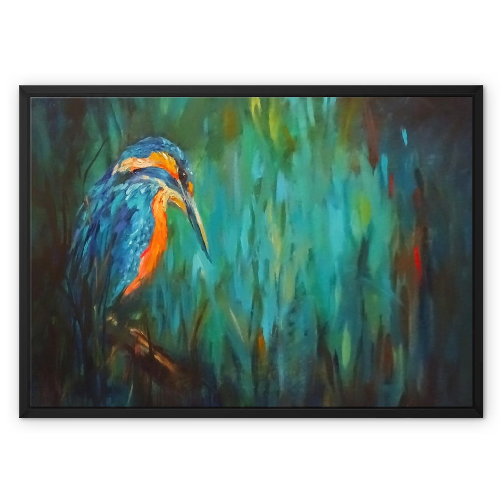 Summer Rushes Framed Canvas - - susan gardner - uk artist - colourful animal art
