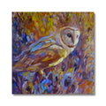 Barn Owl and Teazels Canvas - - susan gardner - uk artist - colourful animal art