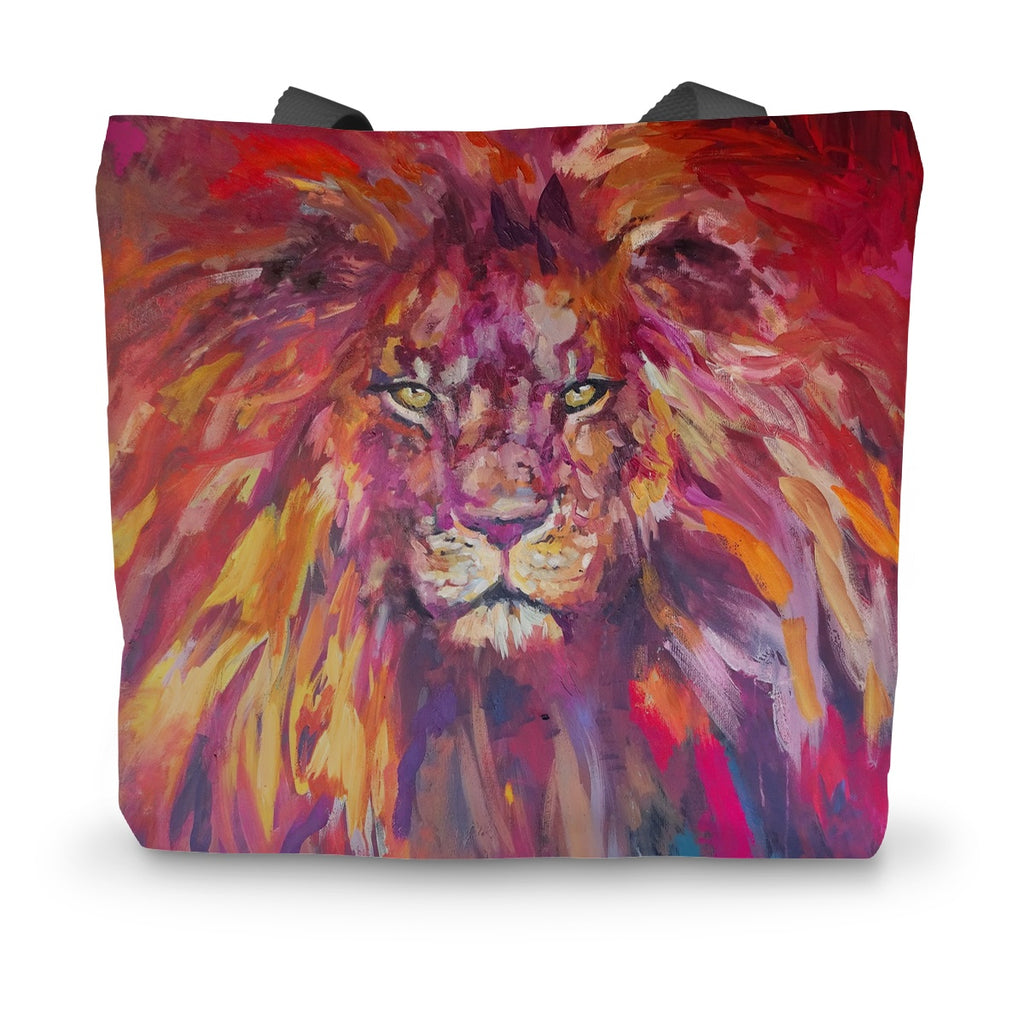 Rufus - Lion Canvas Tote Bag - Animal Art by Susan Gardner - Contemporary Expressionist - Colourful Fine Art
