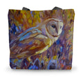 Barn Owl and Teazels Canvas Tote Bag - Animal Art by Susan Gardner - Contemporary Expressionist - Colourful Fine Art