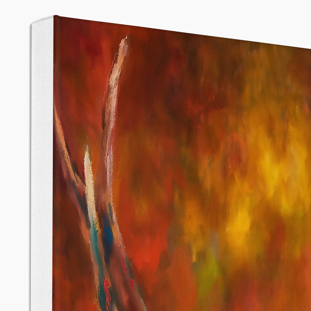 Autumn Stag Canvas - - susan gardner - uk artist - colourful animal art