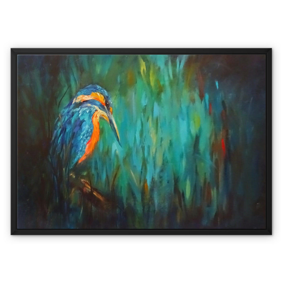 Summer Rushes Framed Canvas - - susan gardner - uk artist - colourful animal art