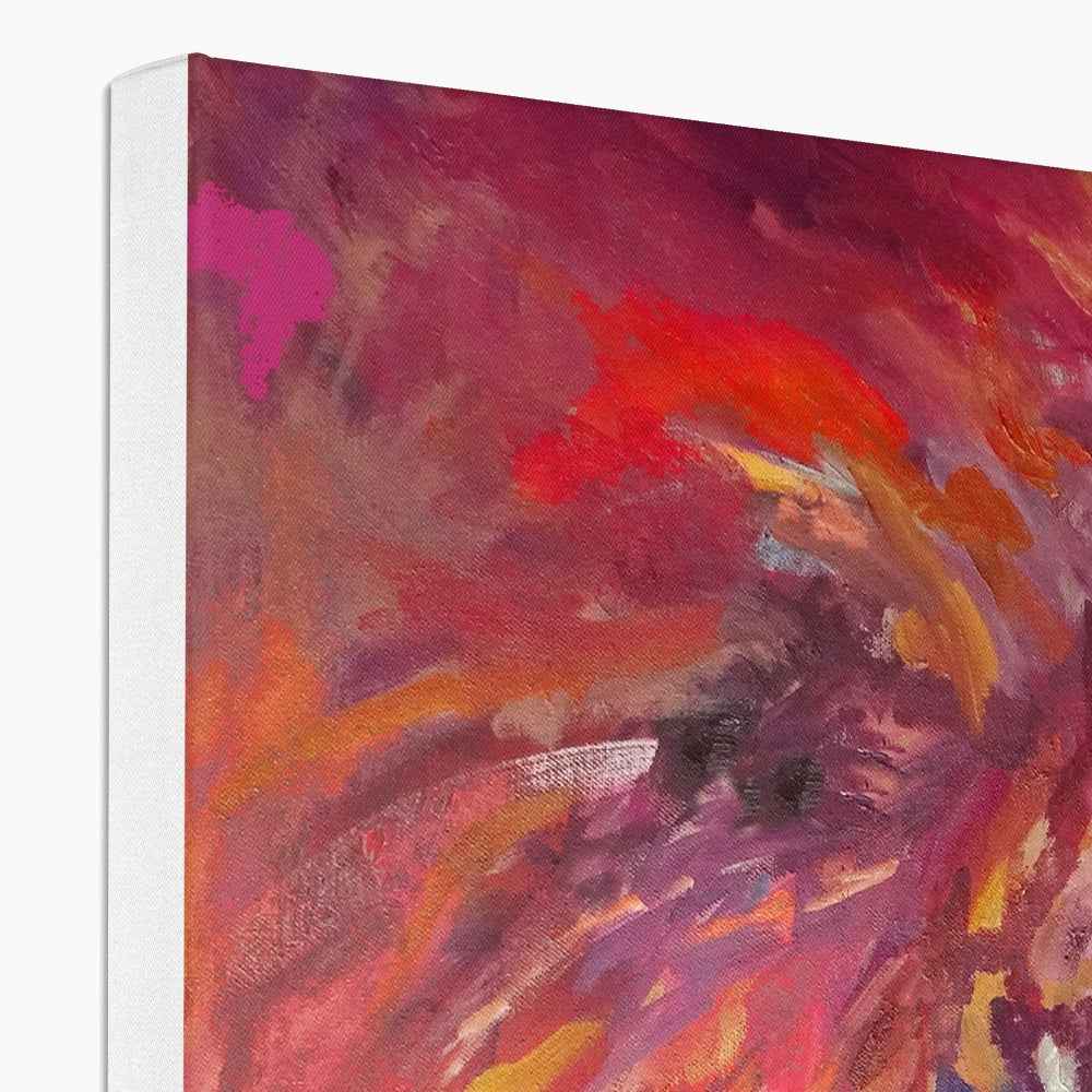 Rufus - Lion Canvas - - susan gardner - uk artist - colourful animal art